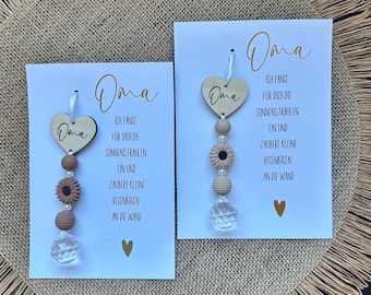 Sonnenfänger Oma - Muttertagsgeschenk Oma - Oma Geschenk - Muttertag Oma - Oma Geburtstag - Sonnenfänger mit Karte