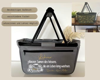Einkaufskorb Lehrerin - Geschenk Lehrer -  Abschiedsgeschenk - Beste Lehrerin - personalisiertes Geschenk Lehrerin - Geschenk Lehrer Korb