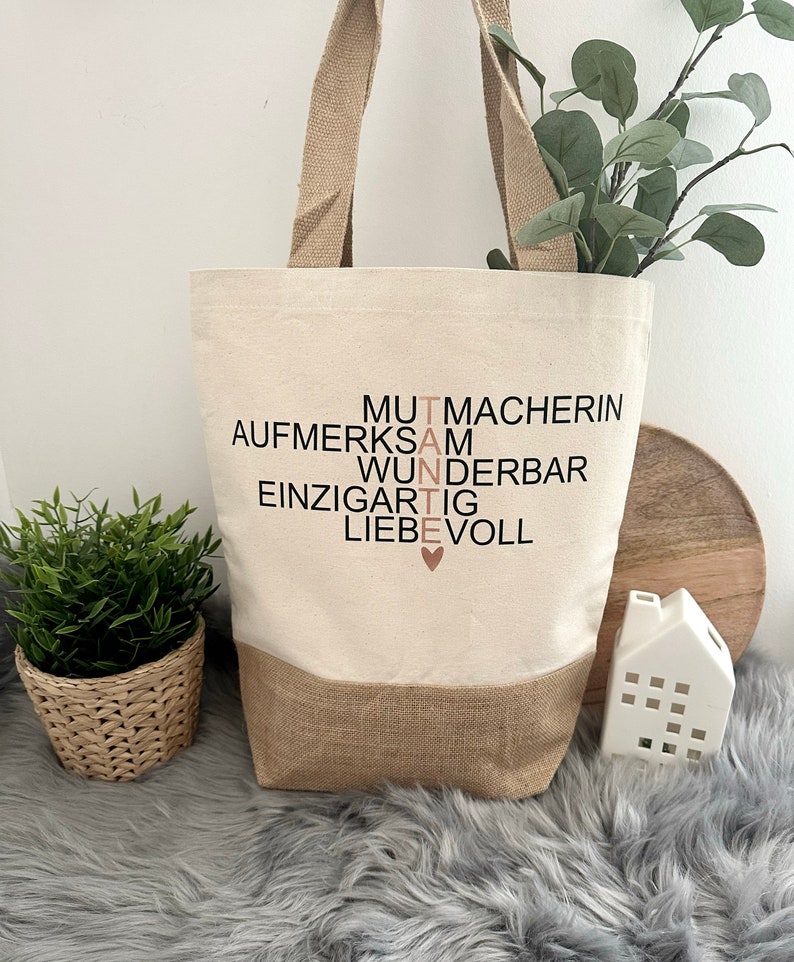 Tasche Einkaufstasche Jutetasche Tante Geschenkidee für Tante Beste Tante Geschenk Tante Tasche Bild 7