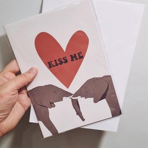Saint-Valentin - Anniversaire - Fiançailles - Carte éléphant - Cadeaux pour elle - Elephant Lover