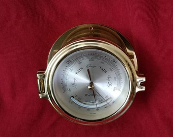 Vintage Nautical Brass Barometet/Hydrometer/Thermometer, Watrous Brand -  Made in Germany
