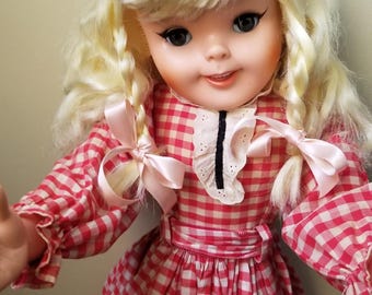 Uneeda 1960s Walt Disney Pollyanna 30" Doll in Original Outfit - Foot Issue