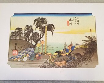 Japanese Woodblock by Hiroshige of Edo Period - Tokaido Road Station