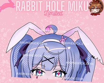 Miku Rabbit Hole Sticker |Rabbit Hole Miku Peeker Sticker | Hatsune Miku