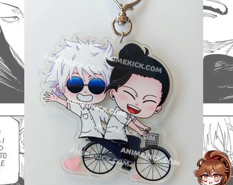 SatoSugu Bike Keychain | Jujutsu Kaisen Double Sided Charm + Sticker