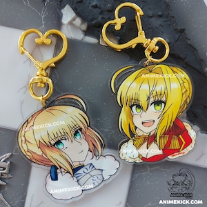 Sabre Fate/Grand Order 6,5 cm doppelseitiger Anhänger |Sabre Nero| Schlüsselanhänger|