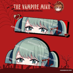 Pegatina de vampiro Miku / Pegatina de vampiro que mira fijamente / Hatsune Miku