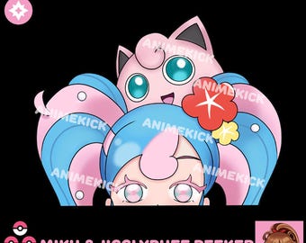 Miku Jigglypuff Peeker Sticker | Pokemon VOLTAGE Project