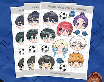 BLUE LOCK Anime Sticker Sheet | Isagi, Reo, Nagi, Bachira, Rin, Kaiser
