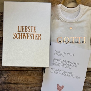 Gotti fragen, personalisiert mit Mini Shirt, Schwangerschaft verkünden, Schwangerschaftsverkündung,  Beste Freundin, liebste Schwester