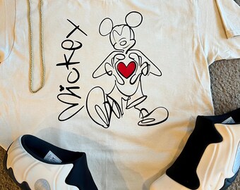 Mickey-Line Art-Shirt
