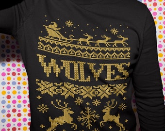 Wolverhampton Christmas jumper sweatshirt, Unisex stylish fit, Ringspun cotton and polyester, double sided print