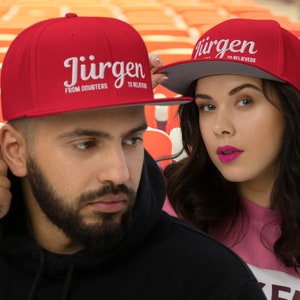 Liverpool embroidered snapback cap, acrylic and wool, plastic snap