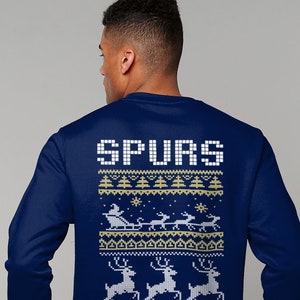 Tottenham Christmas jumper sweatshirt, Unisex stylish fit, Ringspun cotton and polyester, double sided print