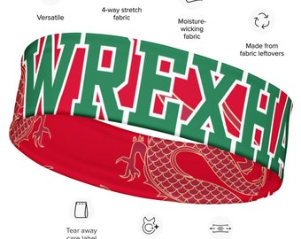 Wrexham headband, Soft stretchy headband for workouts, game day or socialising
