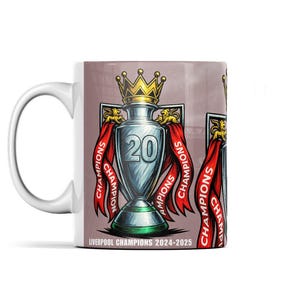 Liverpool FC 20x Champions Mug | 11oz Ceramic Cup | 2024-2025 Premier League Winners | LFC Fan Gift