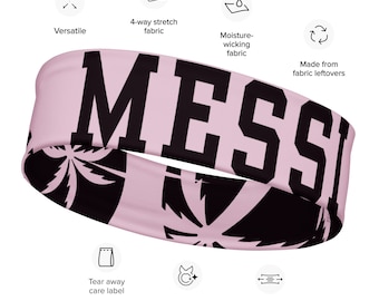 Miami Messi headband for kids or adults, Soft stretchy headband for workouts, matchday or socialising