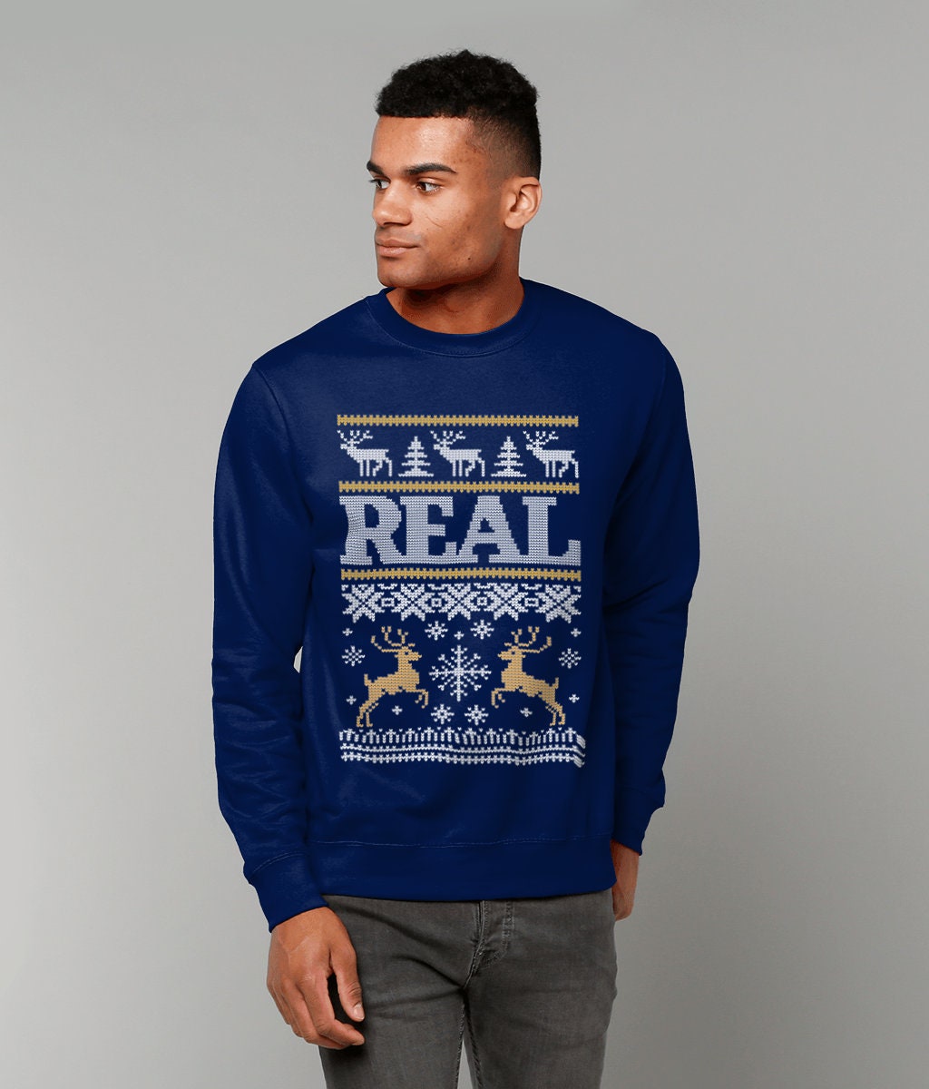 Real Madrid Christmas Jumper Sweatshirt Unisex Stylish Fit Double Sided Print Ringspun Cotton and Polyester Etsy