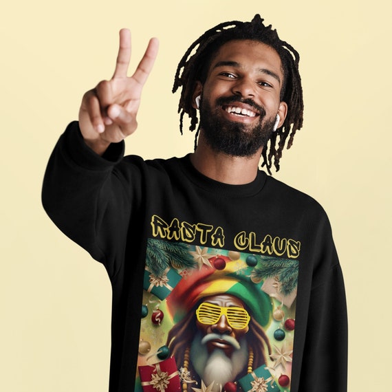 Rasta Claus Christmas Jumper Sweatshirt Unisex Stylish Fit Ringspun Cotton and Polyester Etsy UK