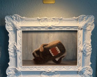 Domo Kun poserar | Original oljemålning | 10 x 15 cm | y2k art