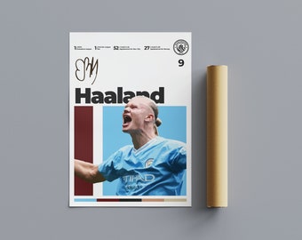 Football Superstar Illustration - Erling Haaland Poster