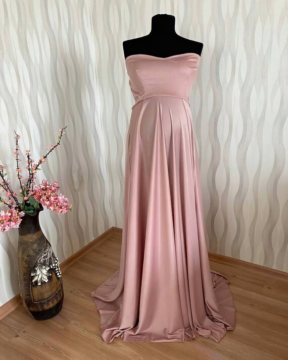 dusty rose maternity dress