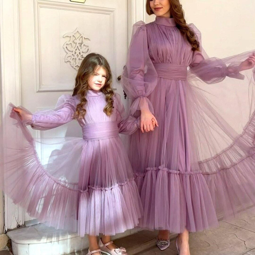 Mother and Daughter Chiffontulle Dress Mom Daughter Matching Etsy