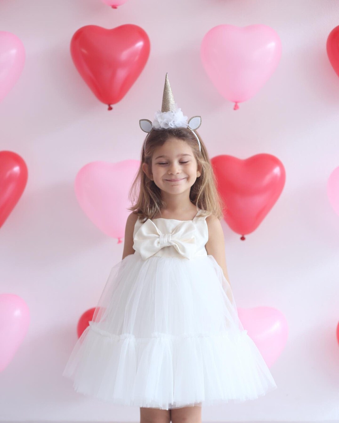 White Tulle Girl Dress Birthday Dress White Baby Girl Etsy