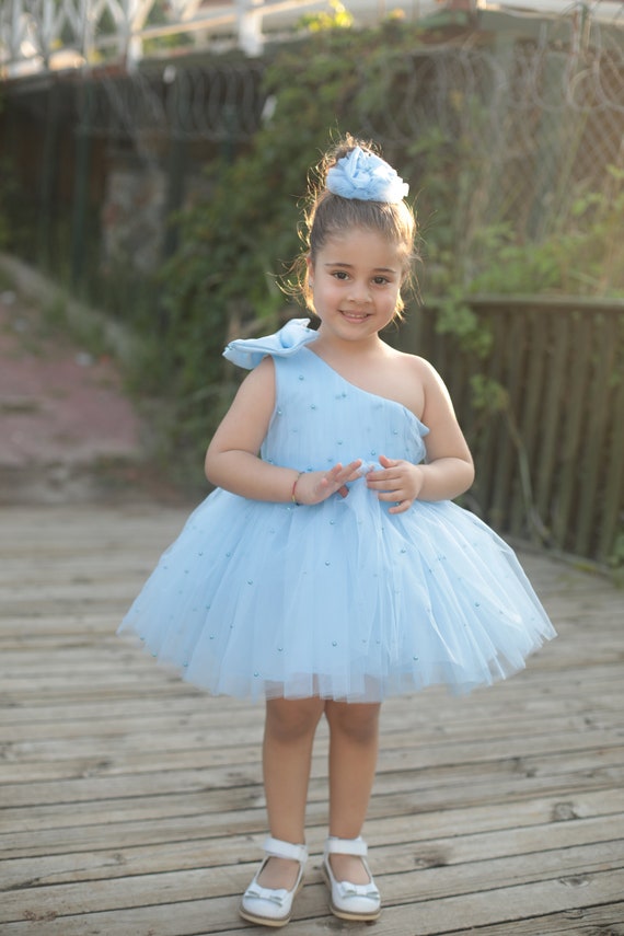 de niña perla azul cielo vestido azul bebé - Etsy México