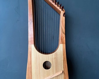 Lyre 16 String - Diatonic and Chromatic Tuning Scheme Cherry Timber