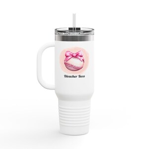 Vaso de béisbol personalizado con aislamiento de 40 oz de Bleacher Boss: elegante taza de viaje para fanáticos del deporte para el día del partido