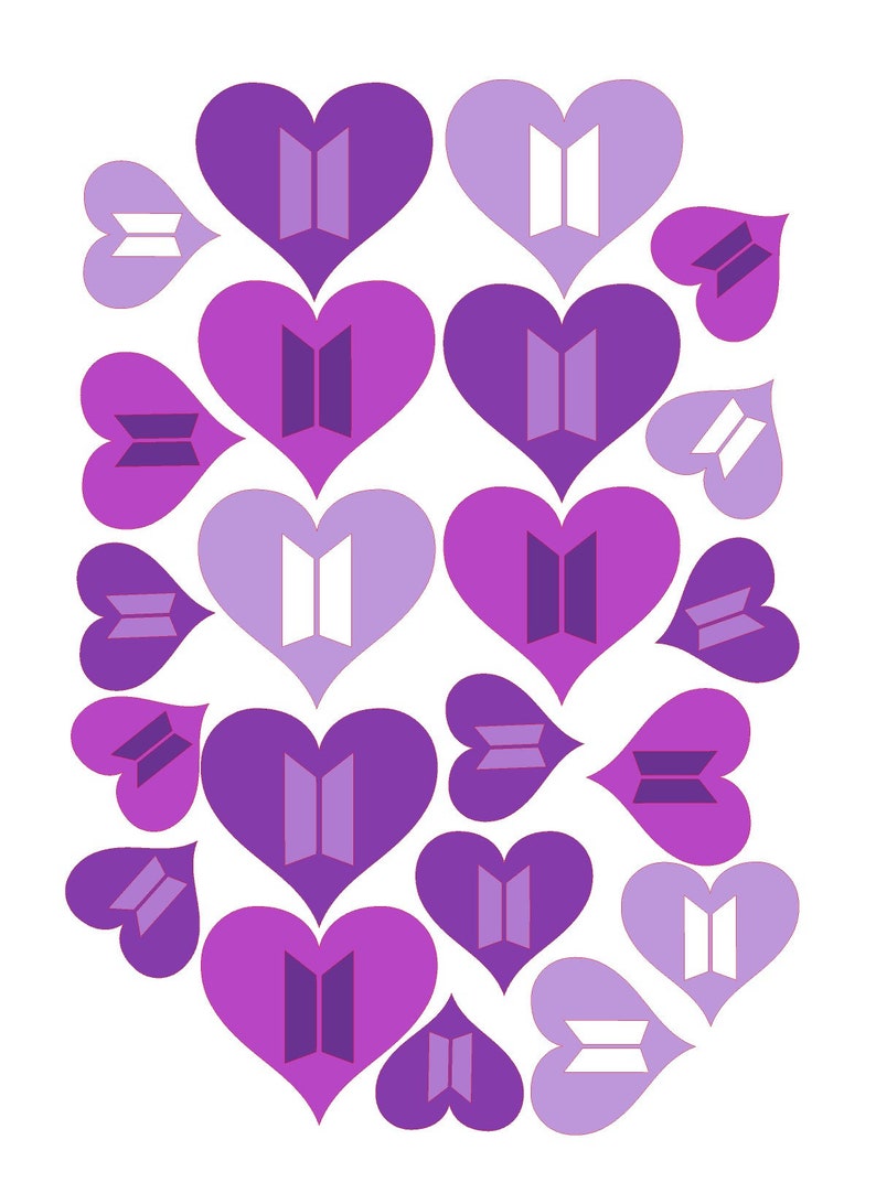 BTS Heart Confetti Party Decoration Edible Cake Decoration Bts - Etsy