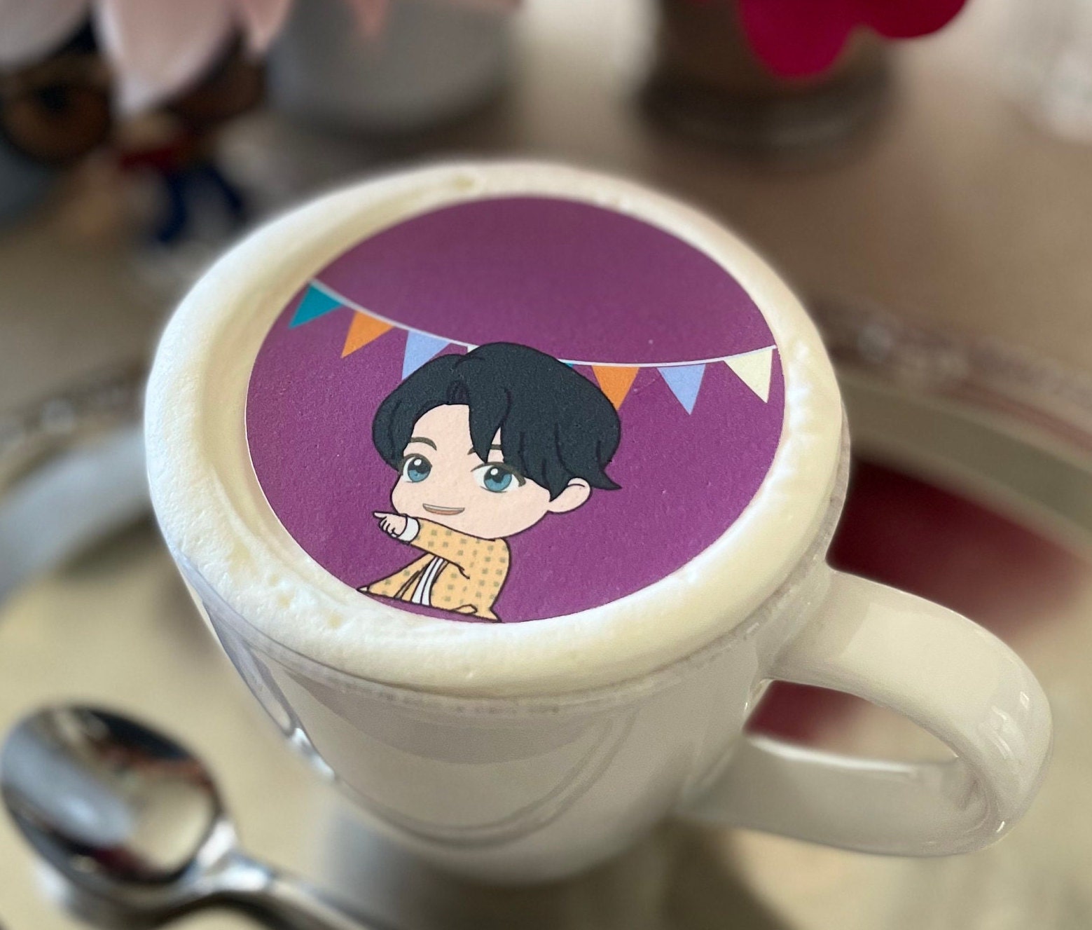 BTS Coffee BTS Tinytan Dynamite Custom Edible Drink Toppers Confetti
