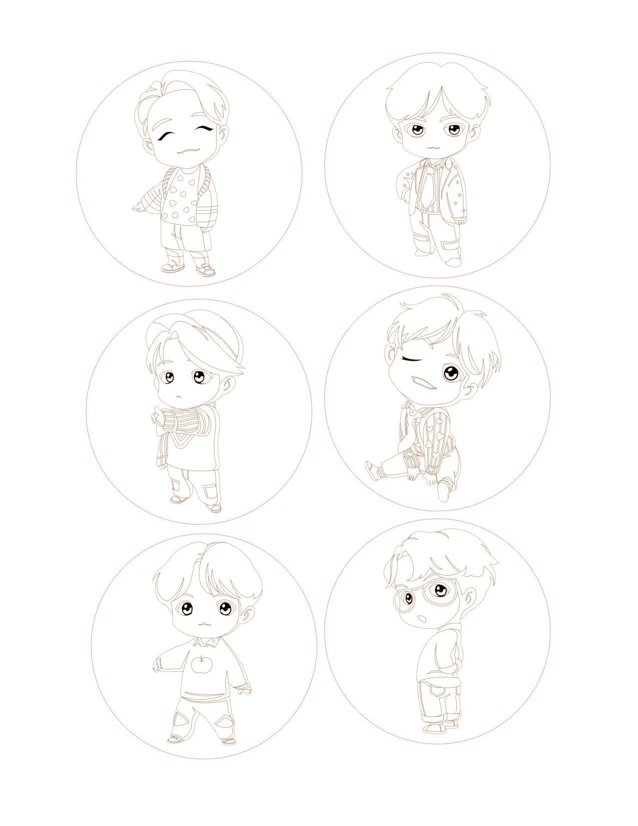 Paint Your Own BTS 2-sheet Kits tinytan Idol Paint Your Own BTS Edible ...