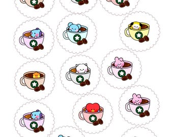Kpop Delight: BTS BT21 Wafer Paper Toppers for Sweet Celebrations