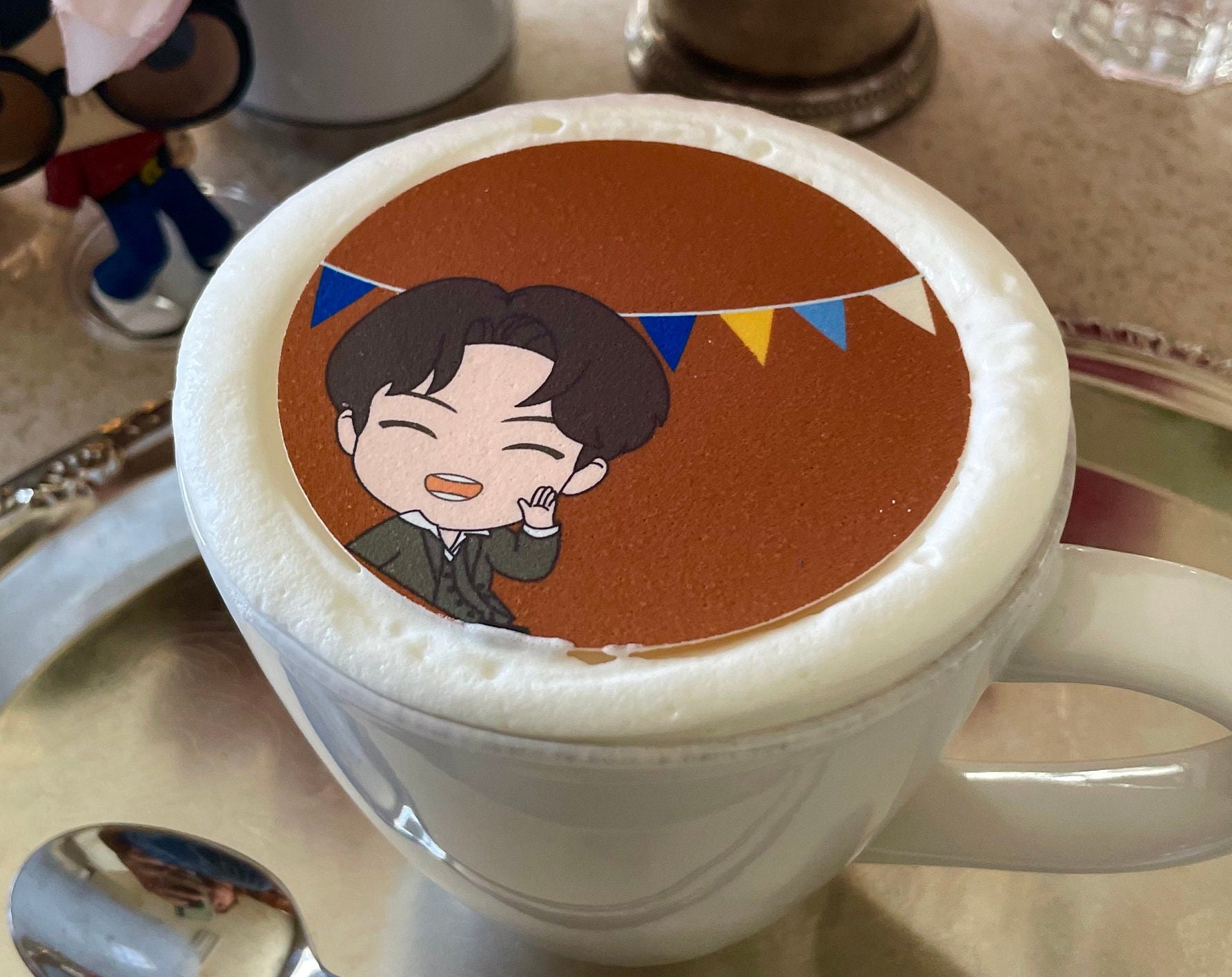 BTS Coffee BTS Tinytan Dynamite Custom Edible Drink Toppers Confetti
