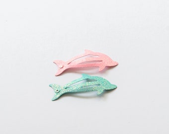 Glittering Dolphin Hair Clip l kids hair Clips l Dolphin Barrettes l nonslip metal hair barrettes