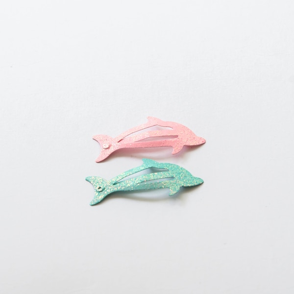 Glittering Dolphin Hair Clip l kids hair Clips l Dolphin Barrettes l nonslip metal hair barrettes