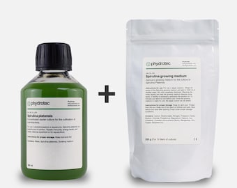 Cultivo vivo de espirulina 200 ml + Sustrato de cultivo 220 g