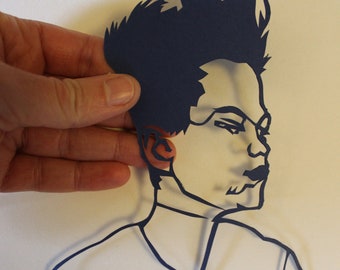 Cut paper, Blue Egon Schiele, papercut