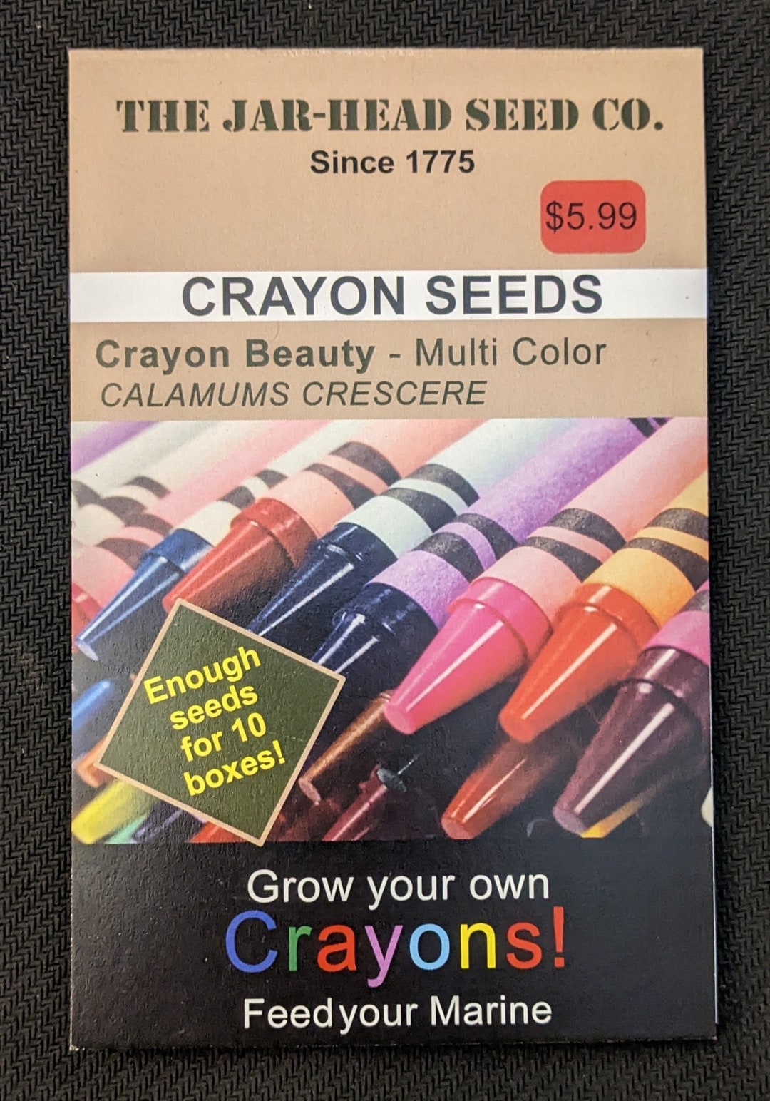 Marine Crayon Seeds for Marines and Marine Veterans Colorful Humor to