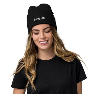 Après Ski Ribbed knit beanie, ski beanie, regalo para esquiadora, regalo para ella, despedida de soltera de esquí, gorro de esquí