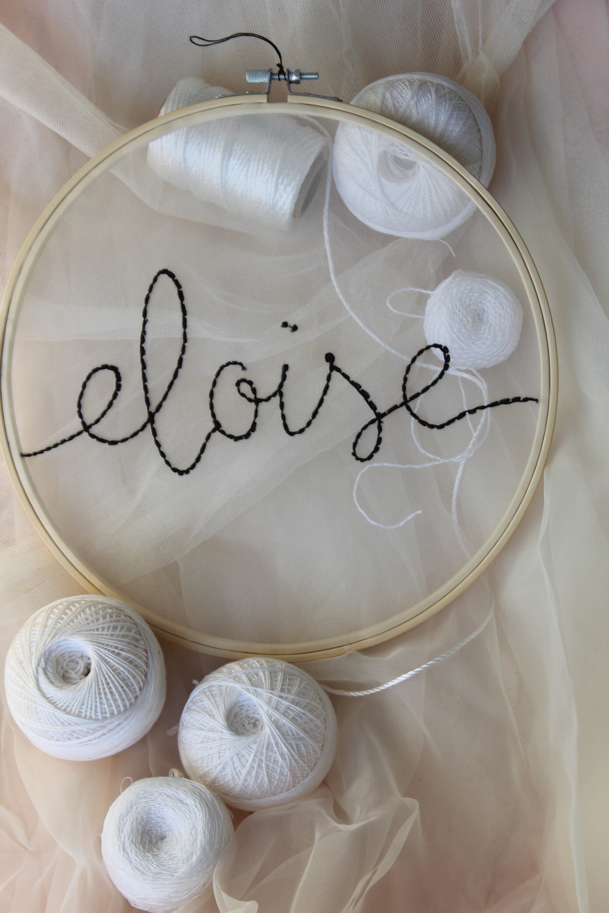 Nom de Fille Dans Le Cerceau Broderie - Eloïse