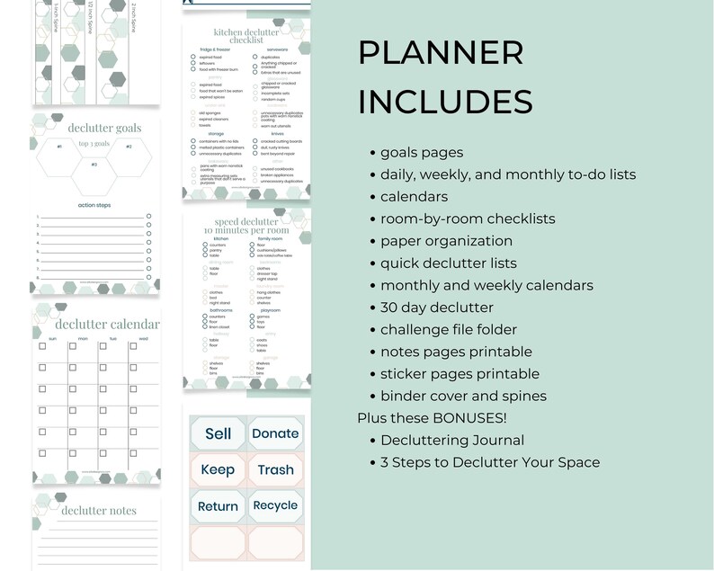 Ultimate Decluttering Planner INSTANT DOWNLOAD Printable Binder Tablet ...