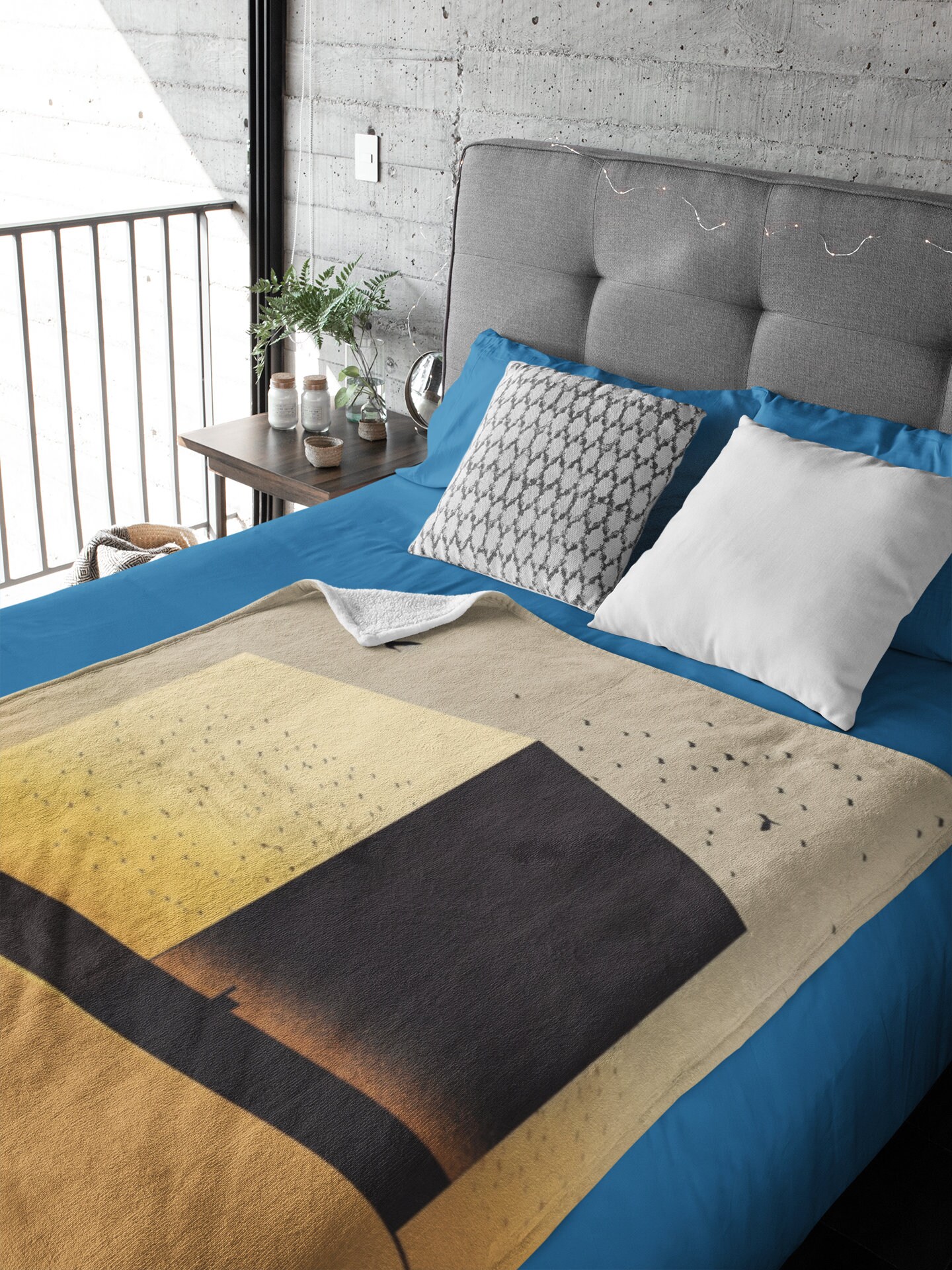 Sherpa Fleece Blanket Kaaba Minimalist