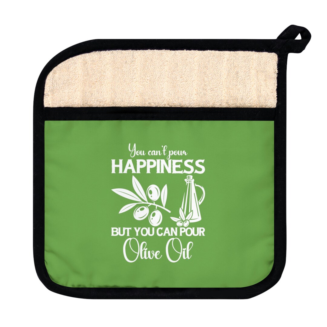 Pot Holder With Pocket for Olive Oil Lover Potholder Gloves Etsy