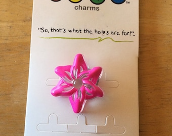 LED Pink Lily Flower - Lights-Up - Authentic Jibbitz Shoe Charm - fits Croc Shoe Holes