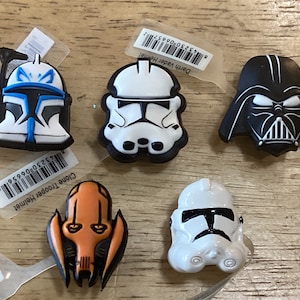 Authentic Jibbitz Shoe Charms - Star Wars Darth Vader, Clone Trooper - fits Croc Shoe Holes