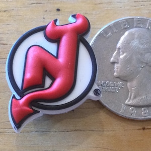 NHL NJ New Jersey Devils - Authentic Jibbitz Shoe Charm - Rare - for Croc Shoe Holes