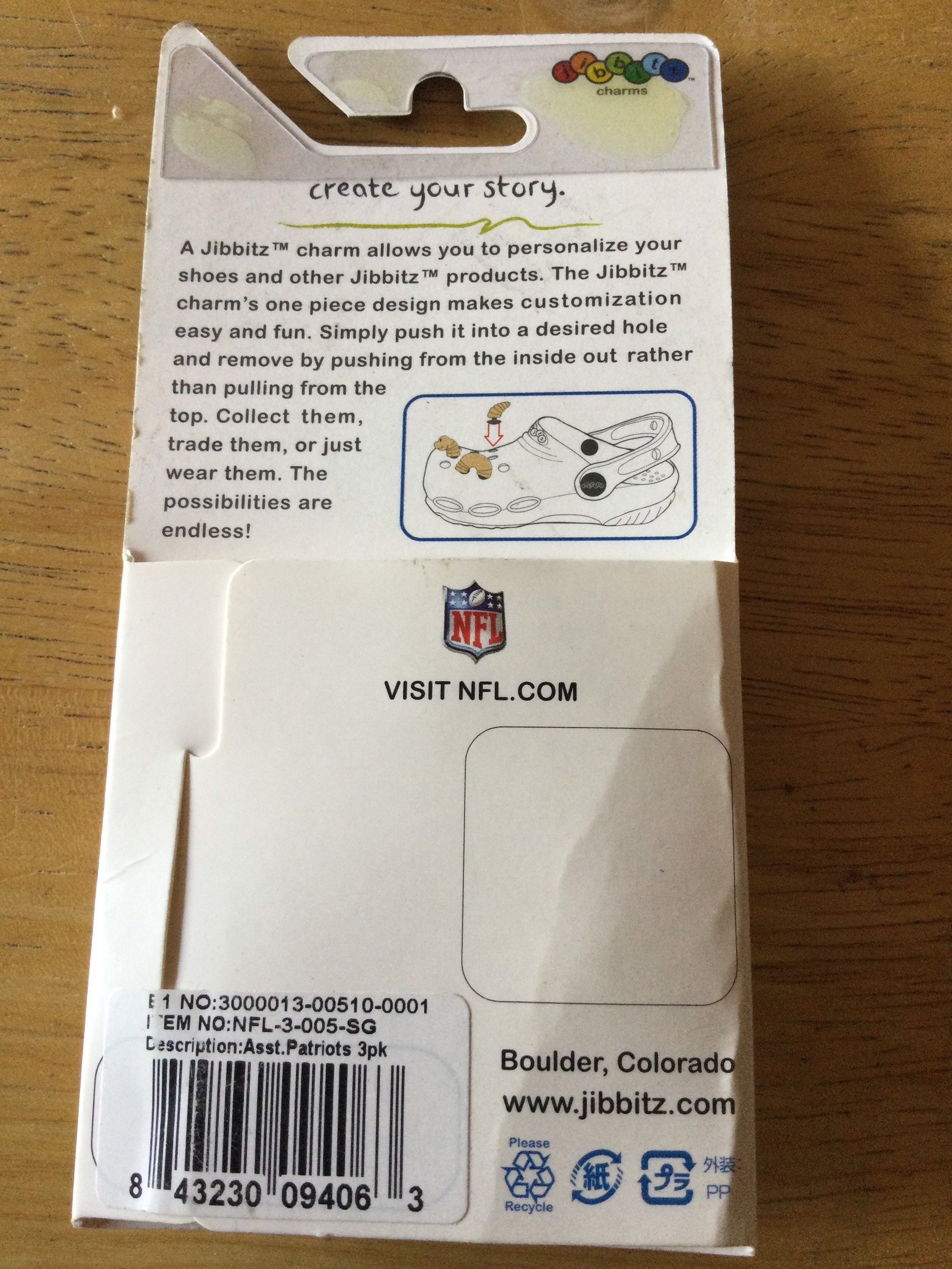 New England Patriots NFL Jibbitz Authentic Shoe Charm Rare for